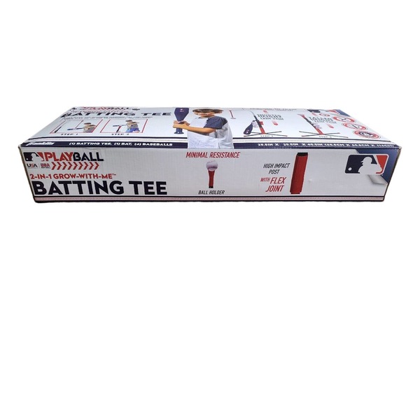 PLAYBALL Franklin Sports Grow-with-Me 2IN 1 Kids Baseball Batting Tee Set - Picture 3 of 5